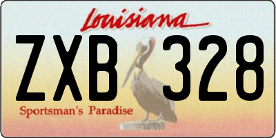 LA license plate ZXB328