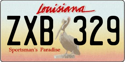 LA license plate ZXB329