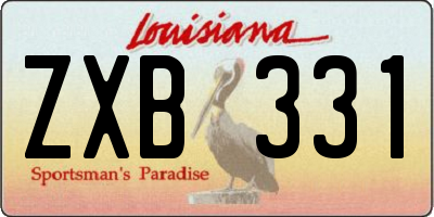 LA license plate ZXB331