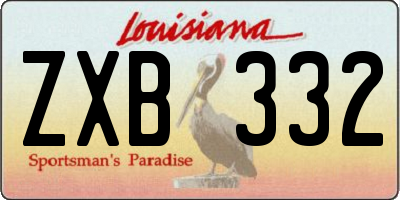 LA license plate ZXB332