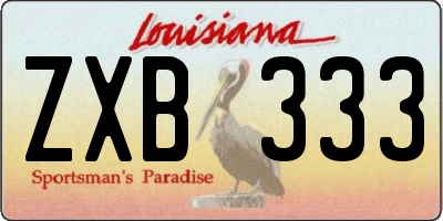 LA license plate ZXB333