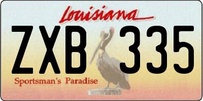 LA license plate ZXB335