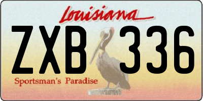 LA license plate ZXB336