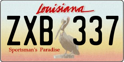 LA license plate ZXB337