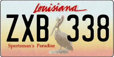 LA license plate ZXB338