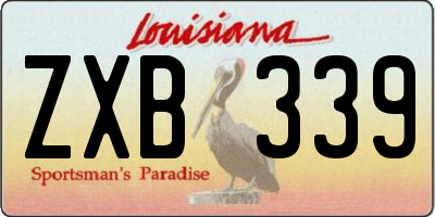 LA license plate ZXB339