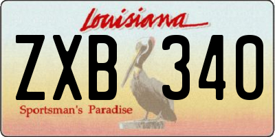 LA license plate ZXB340