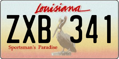 LA license plate ZXB341