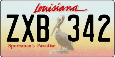 LA license plate ZXB342