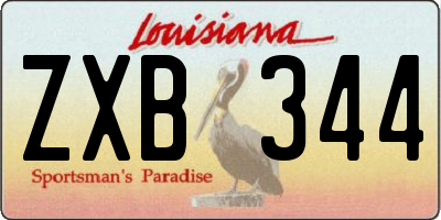 LA license plate ZXB344