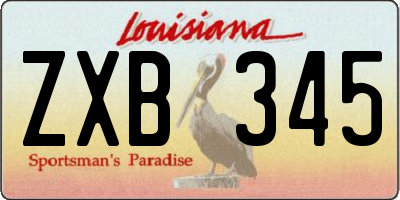 LA license plate ZXB345