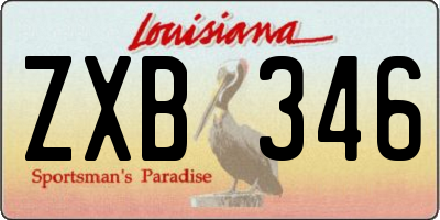 LA license plate ZXB346