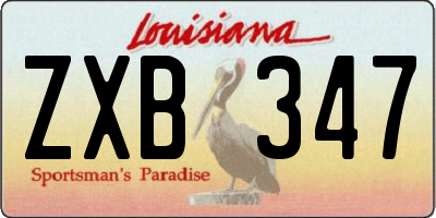 LA license plate ZXB347