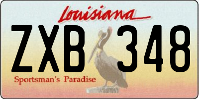 LA license plate ZXB348