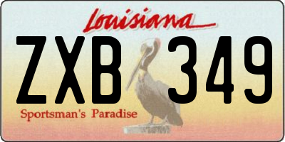 LA license plate ZXB349