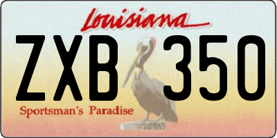 LA license plate ZXB350