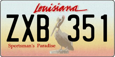 LA license plate ZXB351