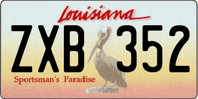 LA license plate ZXB352