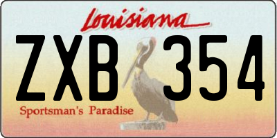 LA license plate ZXB354