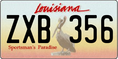 LA license plate ZXB356