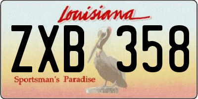 LA license plate ZXB358