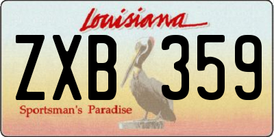 LA license plate ZXB359