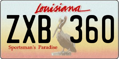 LA license plate ZXB360