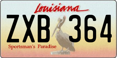 LA license plate ZXB364