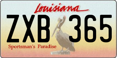 LA license plate ZXB365