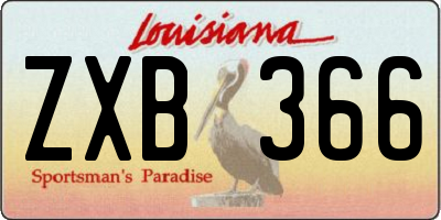 LA license plate ZXB366