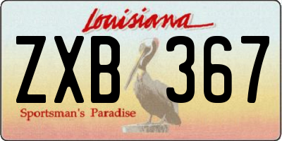 LA license plate ZXB367