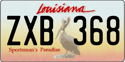 LA license plate ZXB368