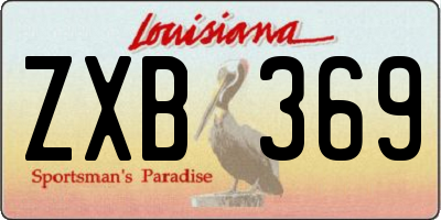 LA license plate ZXB369