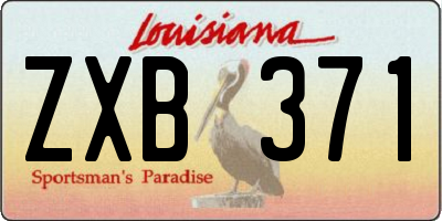 LA license plate ZXB371