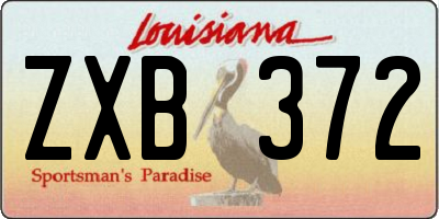 LA license plate ZXB372