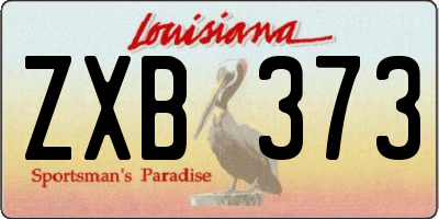 LA license plate ZXB373