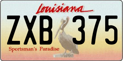 LA license plate ZXB375