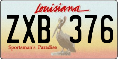 LA license plate ZXB376