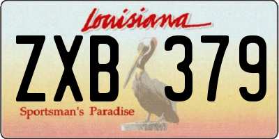 LA license plate ZXB379