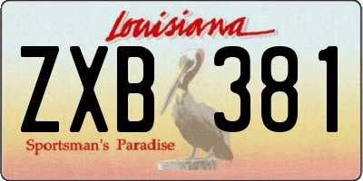 LA license plate ZXB381