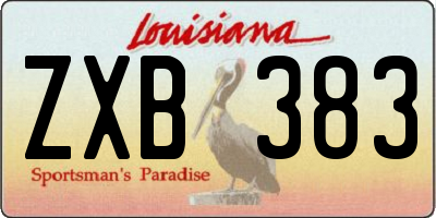 LA license plate ZXB383