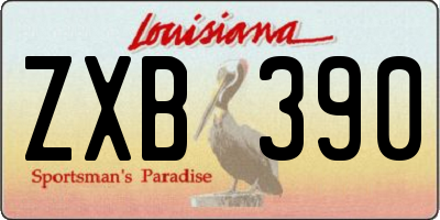 LA license plate ZXB390