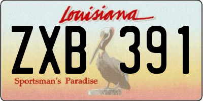 LA license plate ZXB391