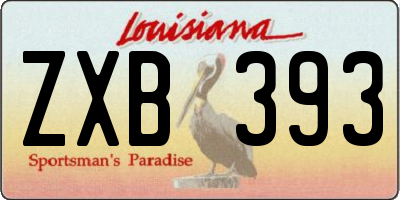 LA license plate ZXB393