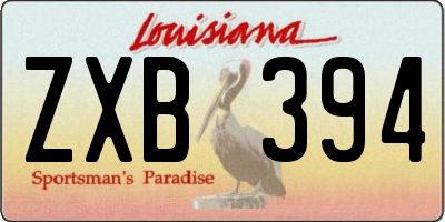 LA license plate ZXB394