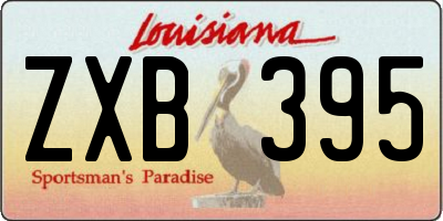 LA license plate ZXB395