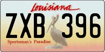 LA license plate ZXB396