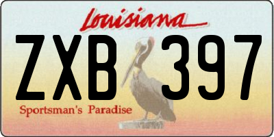 LA license plate ZXB397