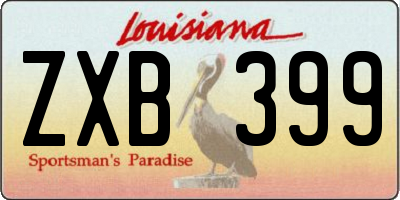 LA license plate ZXB399