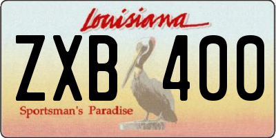 LA license plate ZXB400